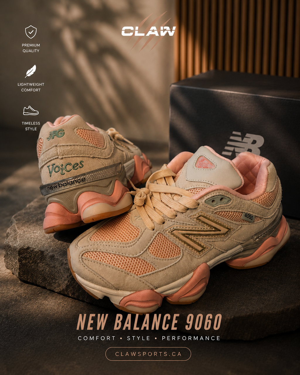 New Balance 9060 “Voices” – Beige / Pink