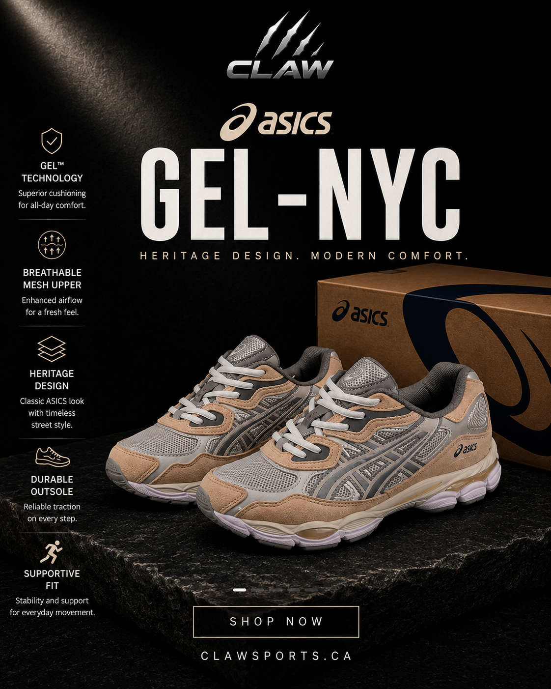ASICS GEL-NYC – Grey / Yellow